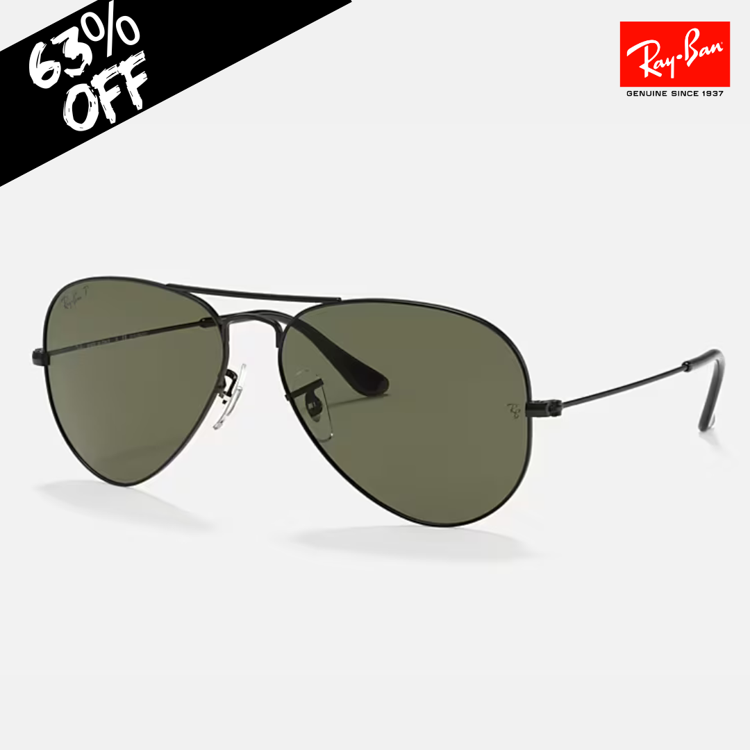 Óculos R.Ban -  Aviator Classic Preto lente Verde